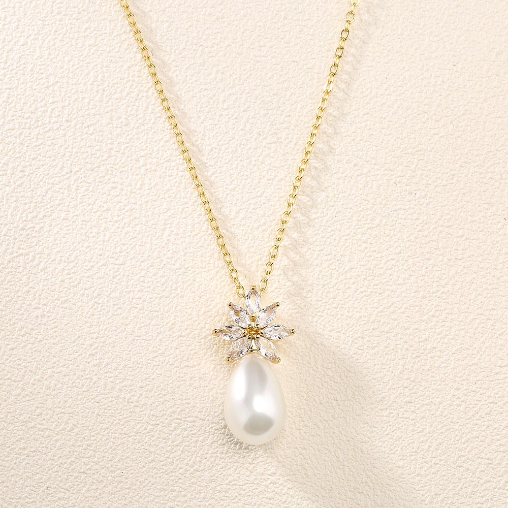 

ZAKOL Мода Имитация Циркона Циркон Подвеска Латунная Цепочка для Женщин Милые Подарки на Рождественскую Вечеринку с Цирконом