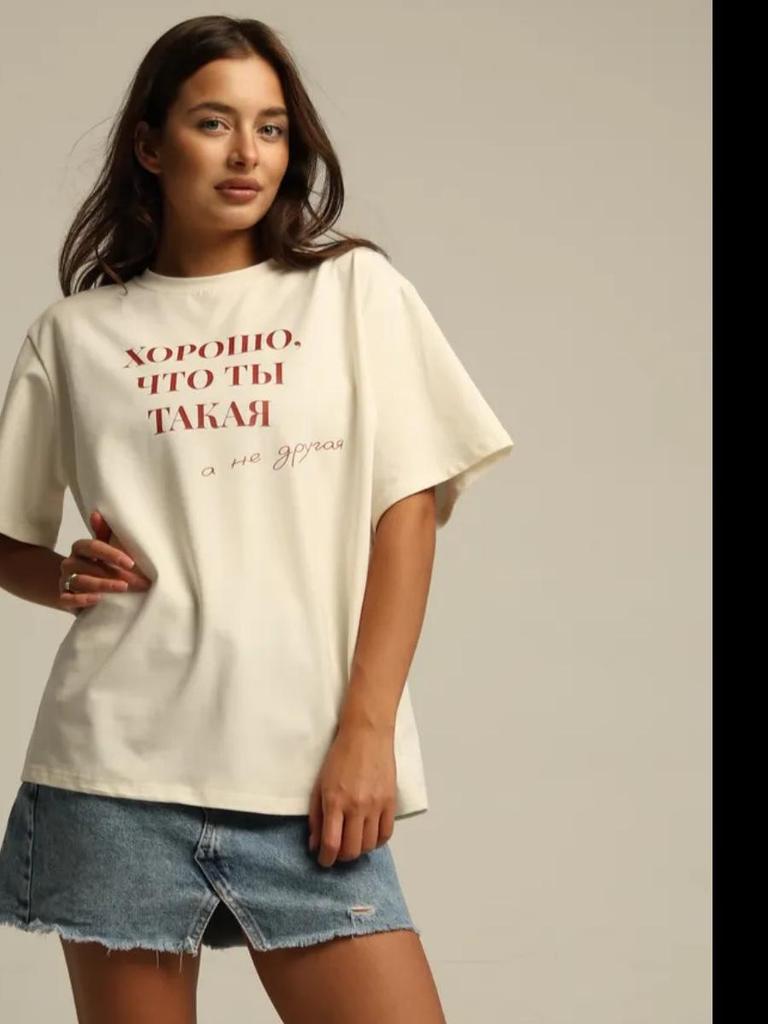 100% Cotton Loose Fit American Style Letter Print T-Shirt