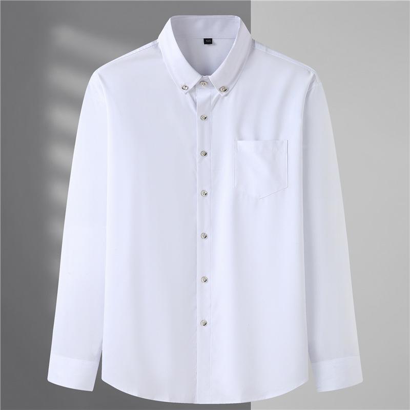 Volné pánské košile pro volný čas nadměrných velikostí s dlouhým rukávem Jednobarevné business pánské topy