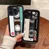 Vintage Cassette Tape Retro Phone Case For iPhone 17 16 15 14 13 12 11 Pro Plus Max Soft TPU Ladder Lens Protection Soft Cover