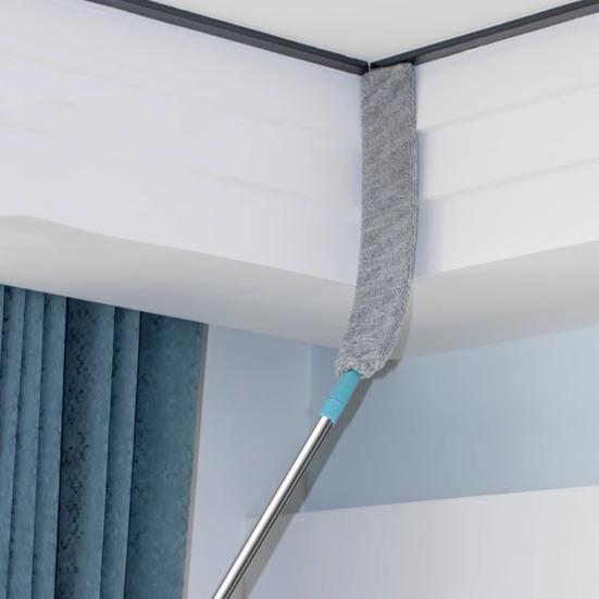 Retractable Gap Dust Cleaning Tool with 2 Microfiber Clothes Long Handle Flat Duster Flexible Dusting Accessory