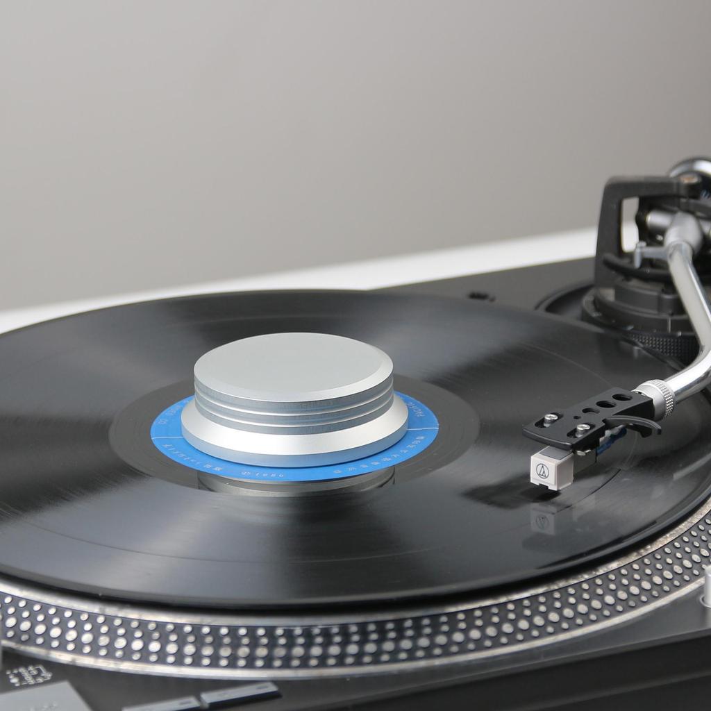 Aluminum LP Vinyl Record Stabilizer, Shock Absorber & Turntable Needle Press