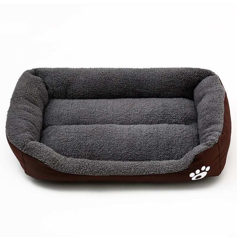 Doghouse All Seasons Universal Non-slip Square Candy Colored Footprints Dog Mat Fashionable Plush Winter Warm Pet Cat and Dog Kennel