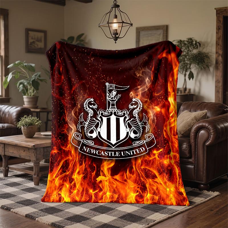 Coperta in Flanella con Stampa del Newcastle United Calcio Morbida Calda Coperta da Divano Letto per Casa Ufficio Camera da Letto