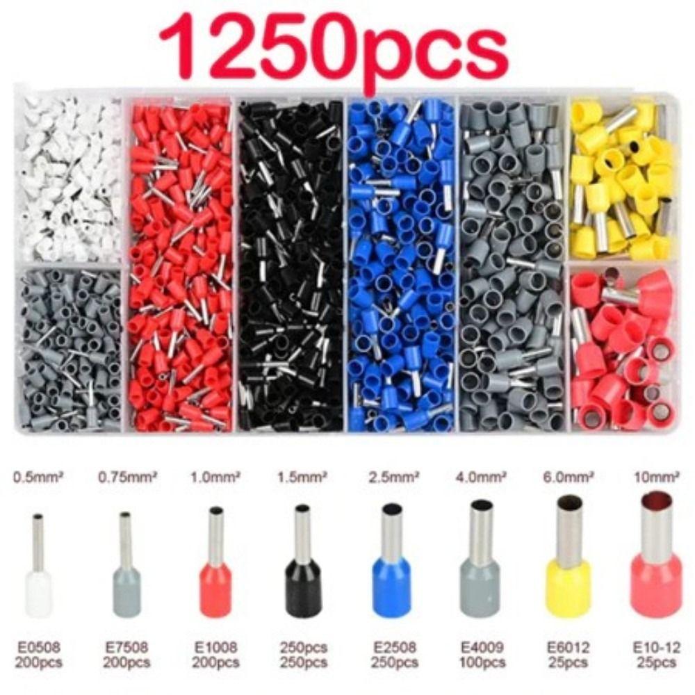 1250pcs Terminals Wire Ferrules Crimpers Terminal Crimping Tool  Wiring Installation