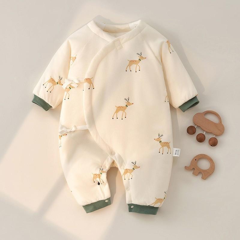 Baby Boy Girl Winter Thick Cotton Hanbok With Slipon Closure For Newborns
