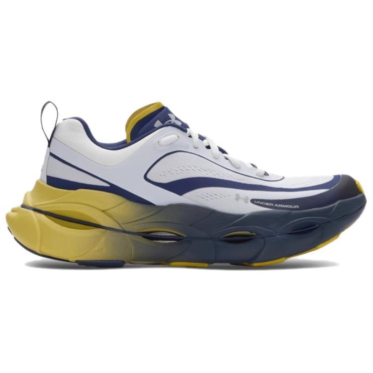 Under Armour Halo Racer Washed Navy Yellow Shade Women Sneakers White Distant-Grey 6007641-403