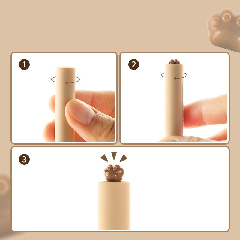 2 Stück süße Katzenpfoten-Gelschreiber-Set, drehbar, offen, 0,5 mm Kugelschreiber, schnell trocknende schwarze Farbtinte zum Schreiben von Geschenken