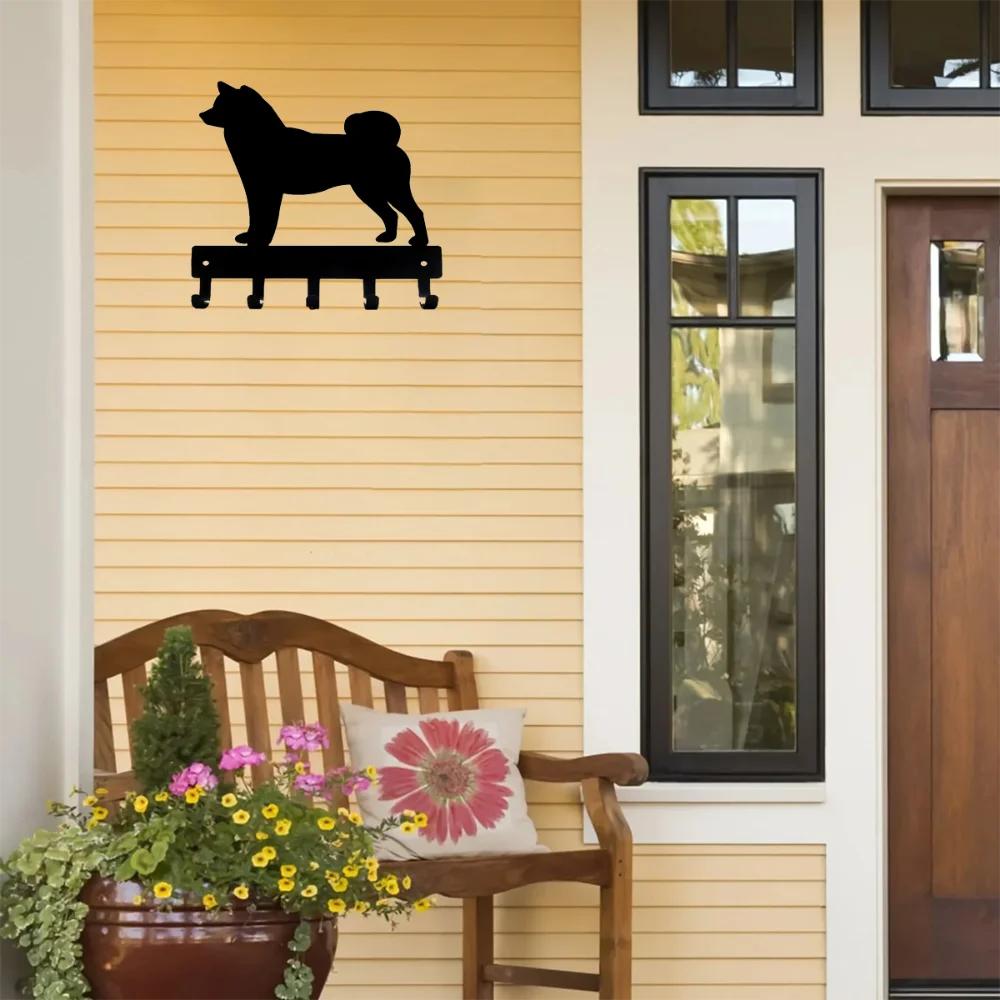 Promotion Shiba Inu Dog Key Hooks & Keychain Holder Small 6 Inch Wide Wall Hook Bathroom Accessories Home Decoration Artwork