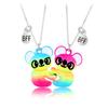 2 Pezzi/Set Ciondolo BFF Amicizia Koala Panda Collana Coppia Collana con Ciondolo a Cuore Diviso Magnetico Regalo di Amicizia per Donne