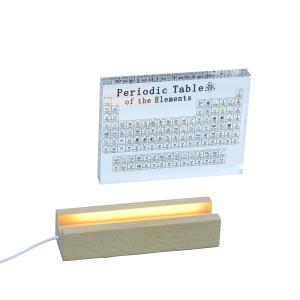 Periodic Table Acrylic Ornament Periodic Table Of Chemical Elements Decoration Base With Lights Creative Gift
