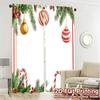 2pcs,Curtains Christmas Baubles Holly Pine (2) Contemporary Popular Curtains Versatile Polyester Curtains Decorations Outdoor