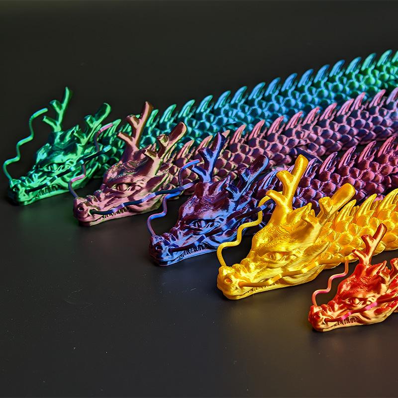 3D Printed Movable Chinese Dragon Toy Ornament - Large, Creative, Hot Seller