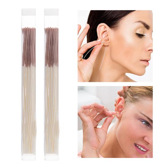 60Pcs/Set Earring Hole Floss Disposable Anti-clog Colorful Dirt Removal Piercing Aftercare Men Women Ear Hole Cleaning Line Beauty Supplies