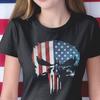 26 Patriotic Skull T Shirt, USA Flag Tee, Skeleton Head, Independence Day, Gift Unisex T-Shirt