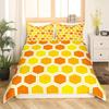 Cute Cartoon Bee Duvet Cover Honeycomb Bedding Set for Kids Boys Girls Honeycomb Hexagon Comforter Cover Wild Animal Quilt Cover