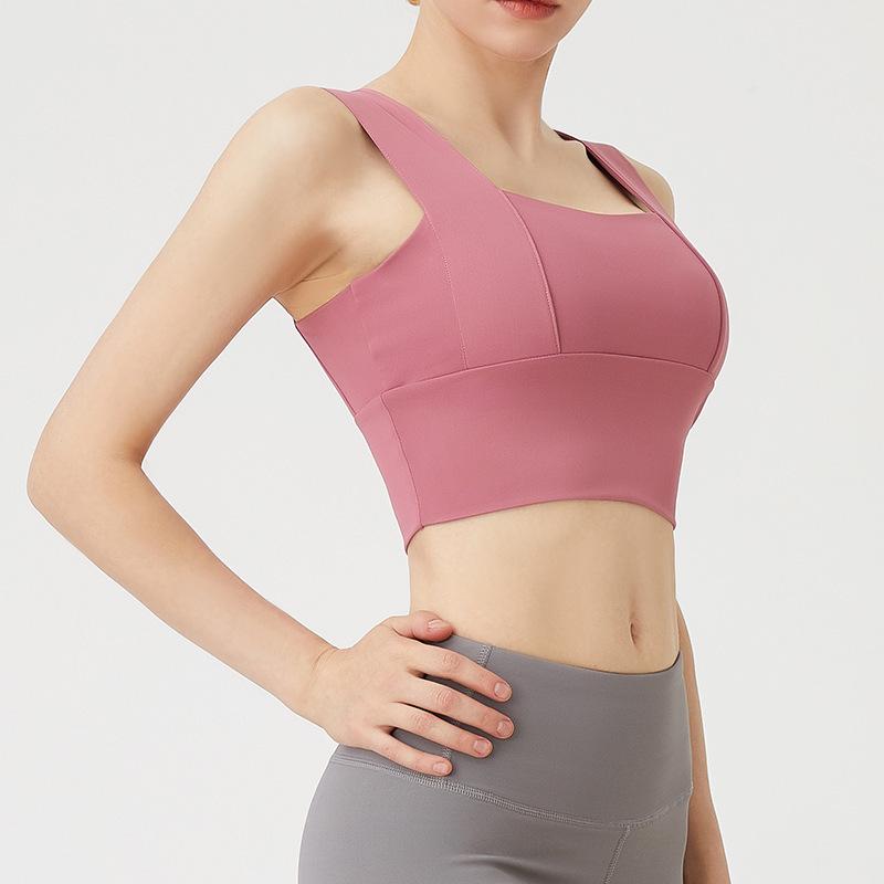 Women's Quick-Dry Shockproof Sports Bra for Cycling, Running, and Yoga with Cross Back Design