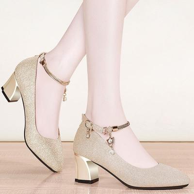 Tendenza Moda Donna Scarpe con Tacco Alto Matrimonio Lusso Elegante Taglie Forti Scarpe Donna Primavera Cinturino alla Caviglia Cristallo Scavato Tacco Grosso Décolleté
