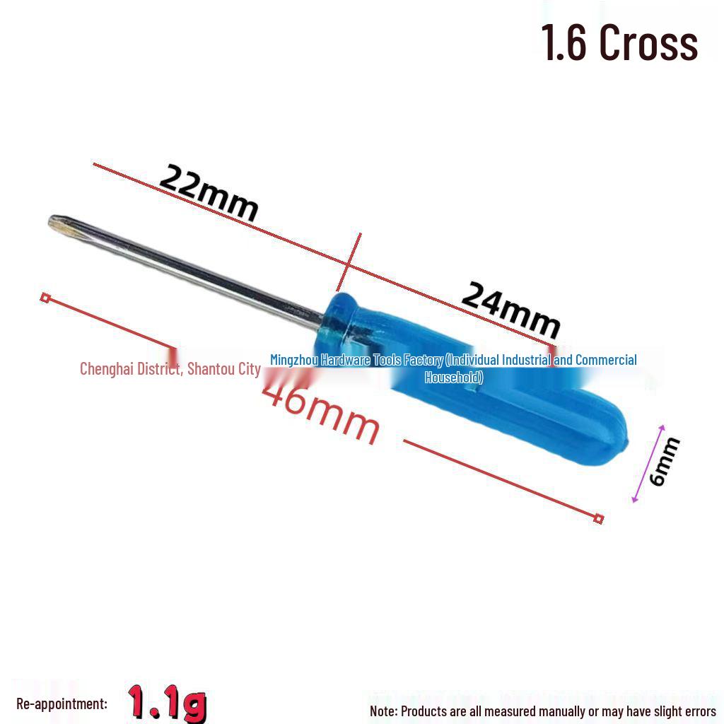 2.0mm Phillips & 3.0mm Mini Screwdriver Set - Blue Crystal Handle for Phillips and Slotted Screws