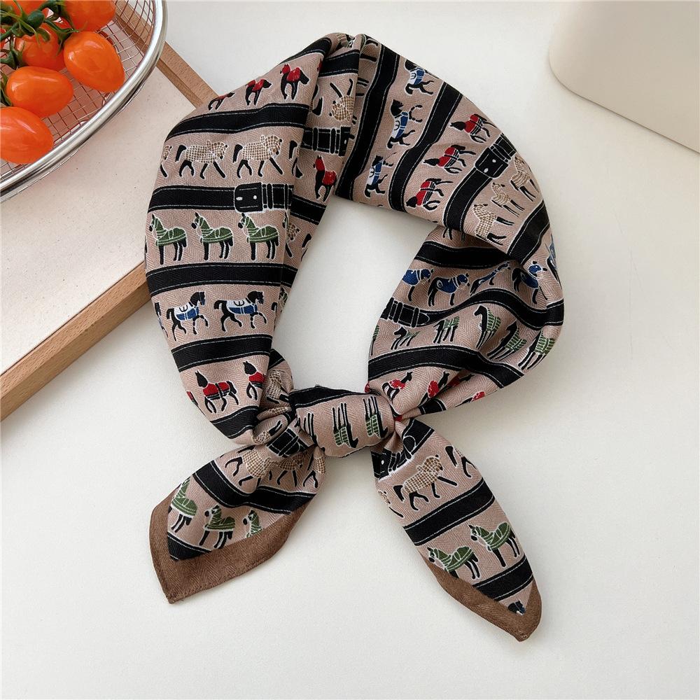 Paisley Flower Print Handkerchief Soft Cotton Linen Head Neck Scarves Hair Scarf Neckerchief Headscarves Square Scarf Headband