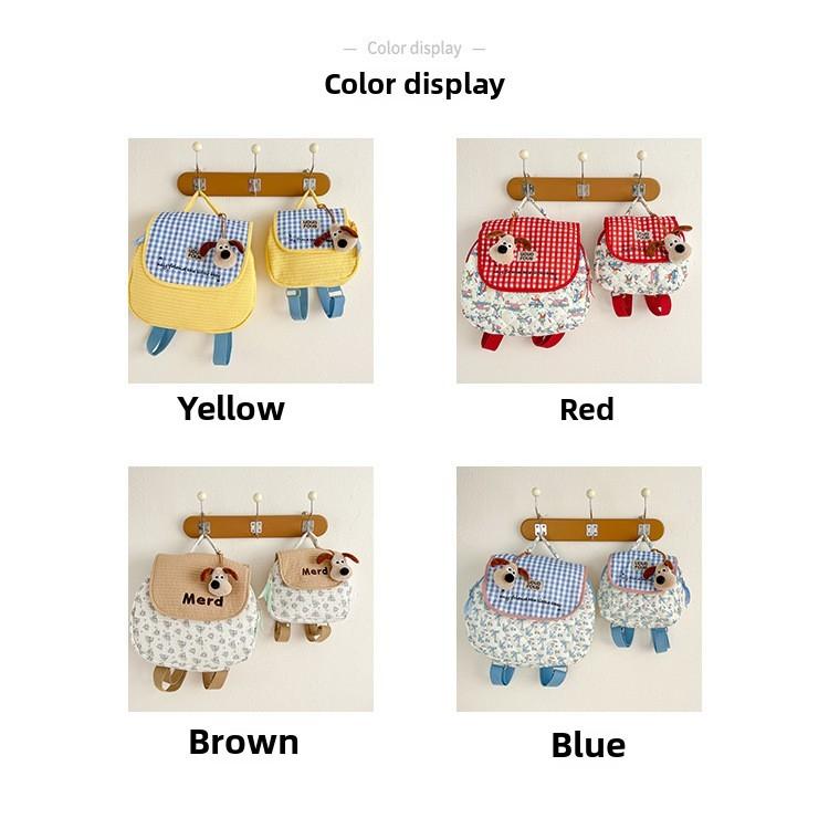 Backpack Checkered Dog Childrens Animal Pattern Bag Parentchild Mommy Bag