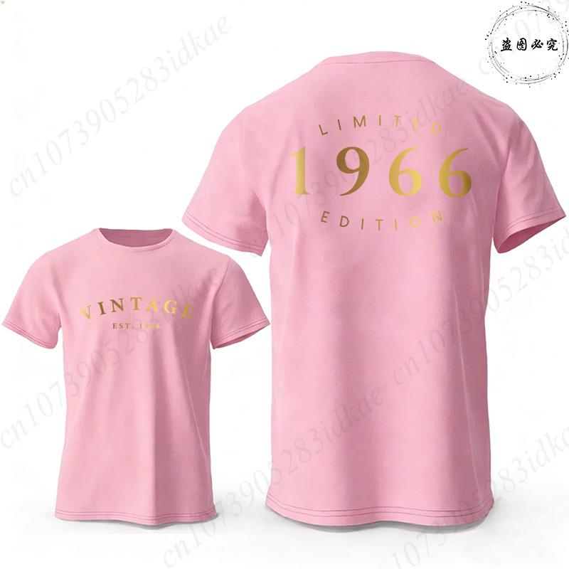 Vintage Est 1966 Limited Edition 60th Birthday Tees Mens Oversized O Neck Short Sleeve Tshirts Fashion Graphic Male Clothing