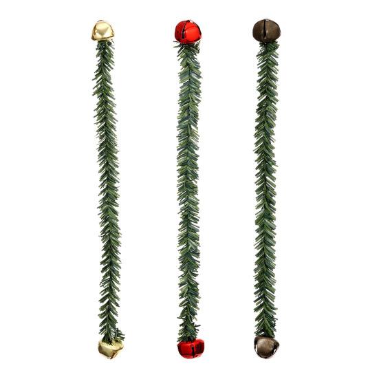 Christmas Garland for Stair Railings 11.8 Inch Ties Banister Bells, Decorative Twist Ties, Reusable Lifelike Greenery Artificial Pine Hanger