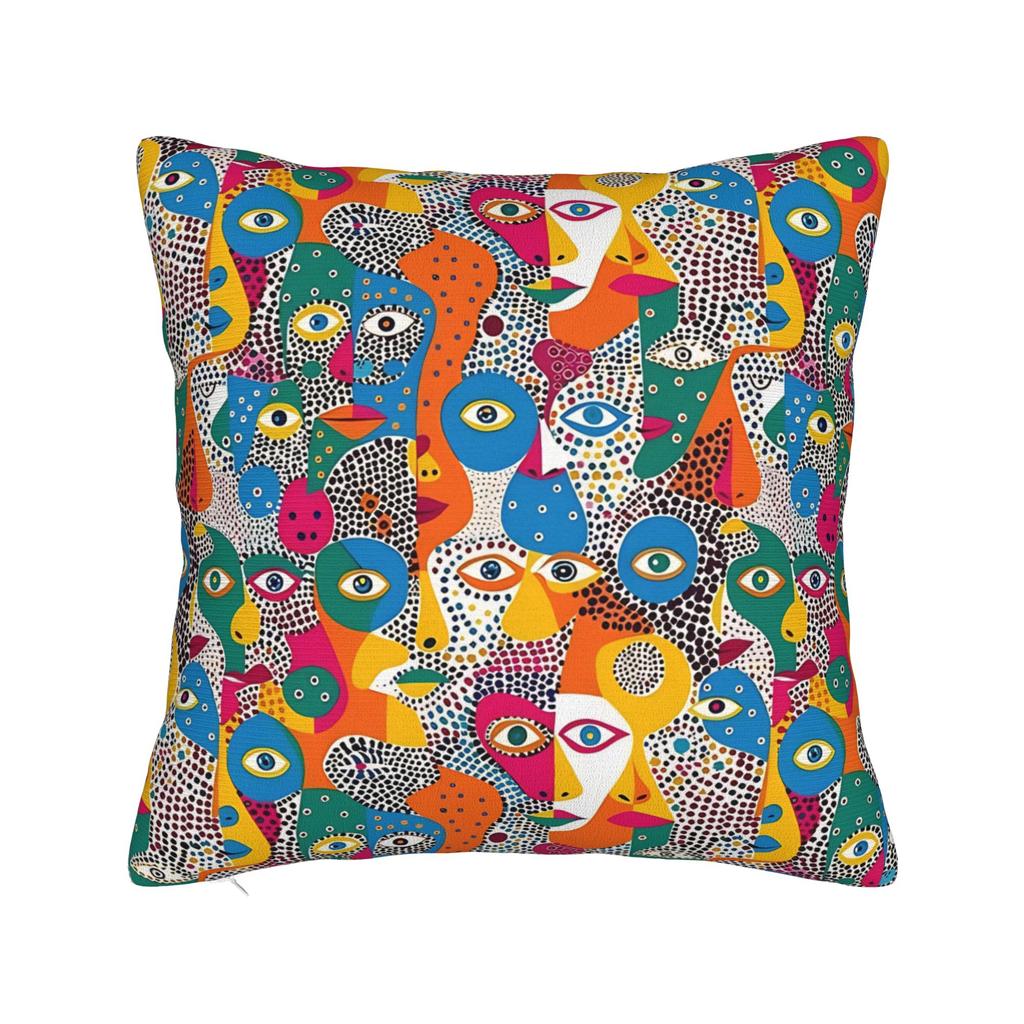 Yayoi Kusama Abstract Face Pillow Case Japanese Artist Custom Pillow Cover For Chair Sofa Home Decor Kawaii Cushion Cover