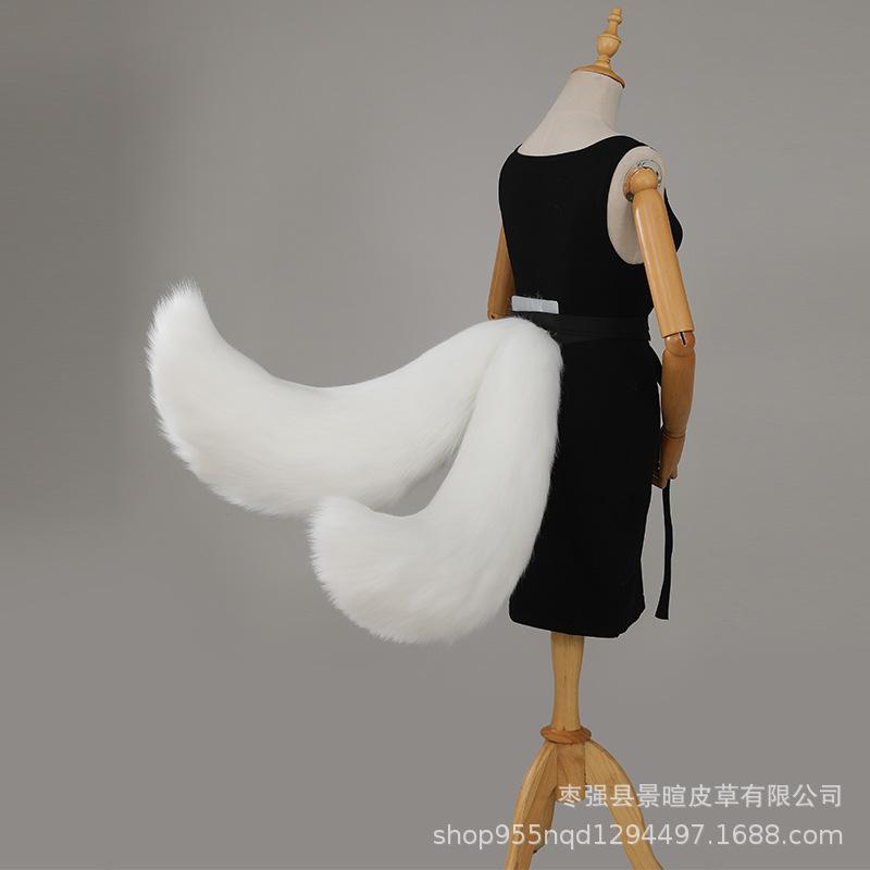Walnut Fox Ears & Tail Plush Cosplay Set - Handmade Headband Anime Costume Props