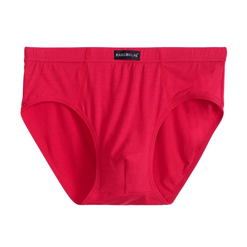 

Modal Red Breathable Men s Briefs - Summer Thin Large Size for All Ages L, 85-105 jin красный