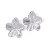 New Trendy Metal Petal Stud Earrings for Women Gold Plated Simple Flower Earring Girls Party Wedding Banquet Statement Jewelry