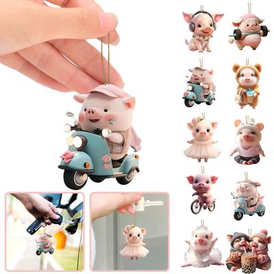Interesting Acrylic Piglet Tag, Car Key Tag,Fashion Funny Pig Decorative Pendant Decoration,1 Pc Best Gift For Friends