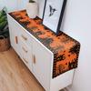 Halloween Home Tischläufer Spukhaus Orange Schwarz Kürbis Tischläufer Kommode Schal Halloween Abendessen Leinen Tischläufer