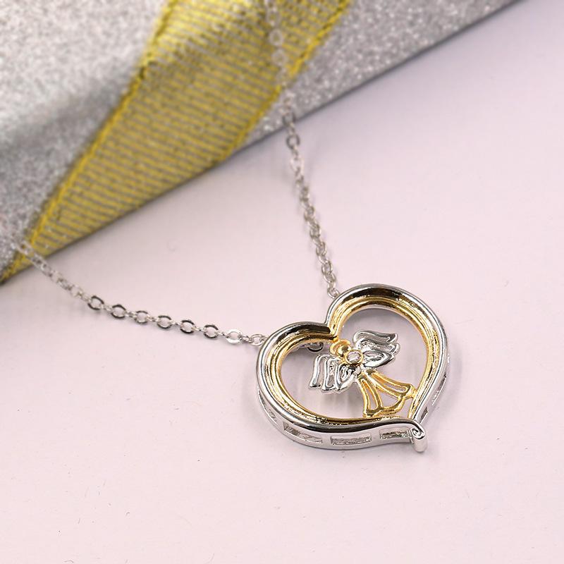 Ciondolo Piccolo Angelo Carino Moda Europea e Americana Separazione Colore Amore Collana