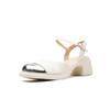 Baotou sandals women's summer new thick heel silver empty Mary Jane single shoes