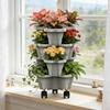Stackable Planter Tower Multi-layer Stacking Drainage Vegetable Pots PP Three Petal Strawberry Vegetable Planting Pot