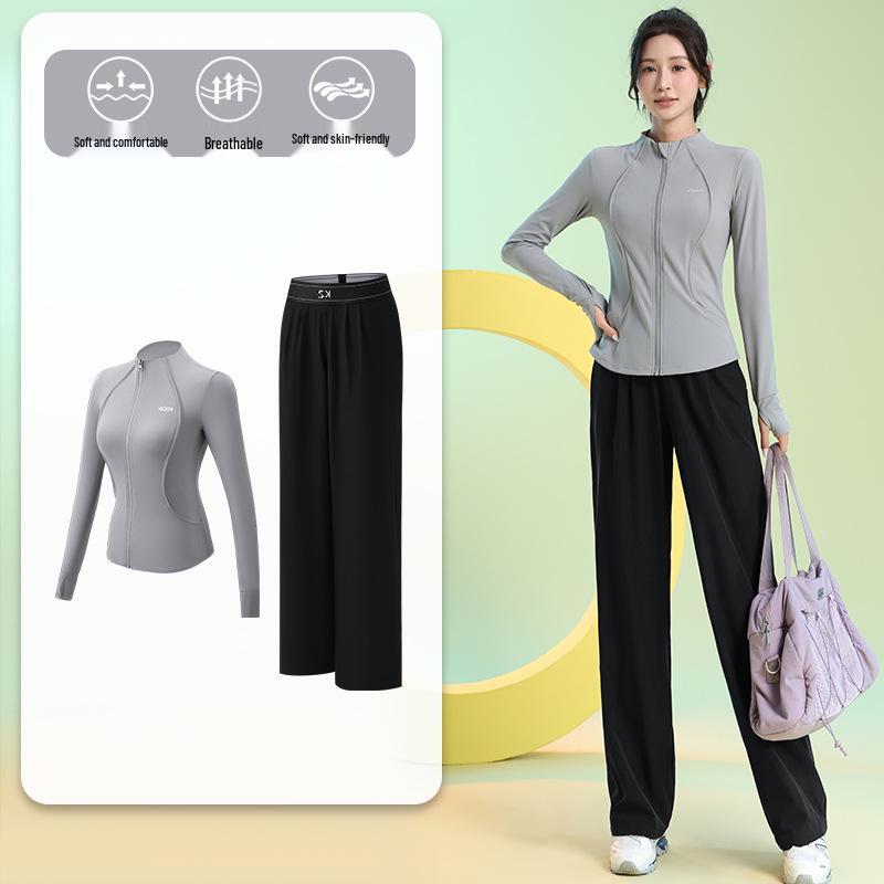 Women's Quick-Dry Long Sleeve Fitness Set for Badminton, Running, and Outdoor Sports - Autumn/Winter Collection