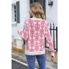 Women's Autumn and Winter High Neck Floral Knit Plus Size Sweater