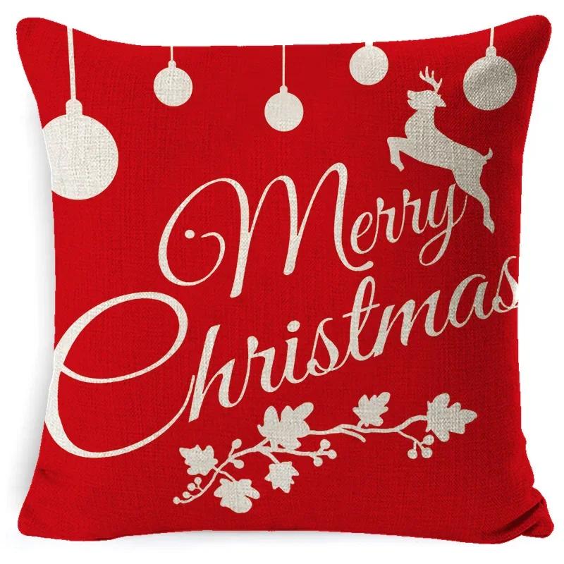 45CM Christmas Pillow Case Cushion Cover 2023 Christmas Decoration Red Gift Home Decoration Happy New Year Christmas Supplies