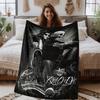 Rebel Motorcycle Skull Blanket ,Soft Warm Flannel Throw ,All-Season Edgy Decor ,Perfect for Bed Sofa Outdoor
