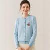 Women's Cashmere Round-Neck Sweater Cardigan - Loose, Cozy Autumn/Winter Knitwear.