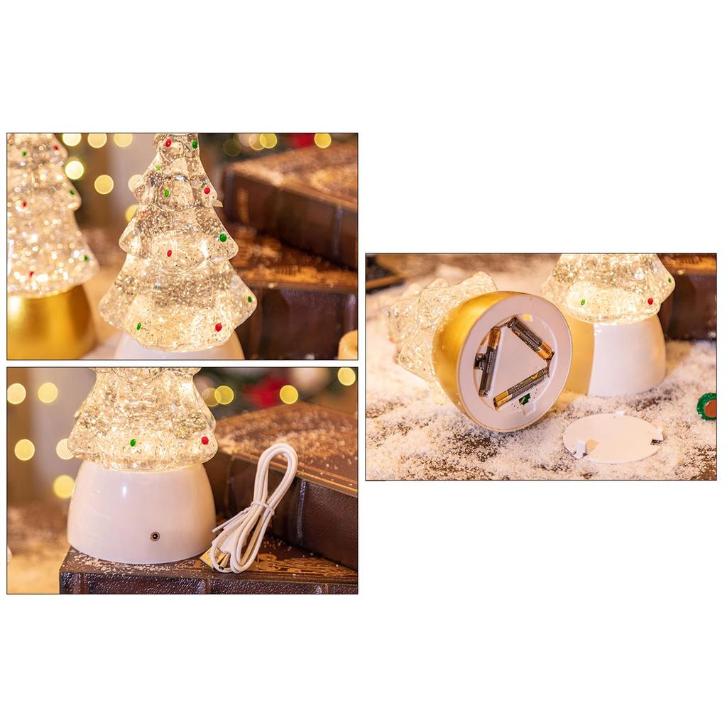 LED Light Up Christmas Tree Decoration Luminous Desktop Ornament Decor Decorative Party Supplies for Home or Offices