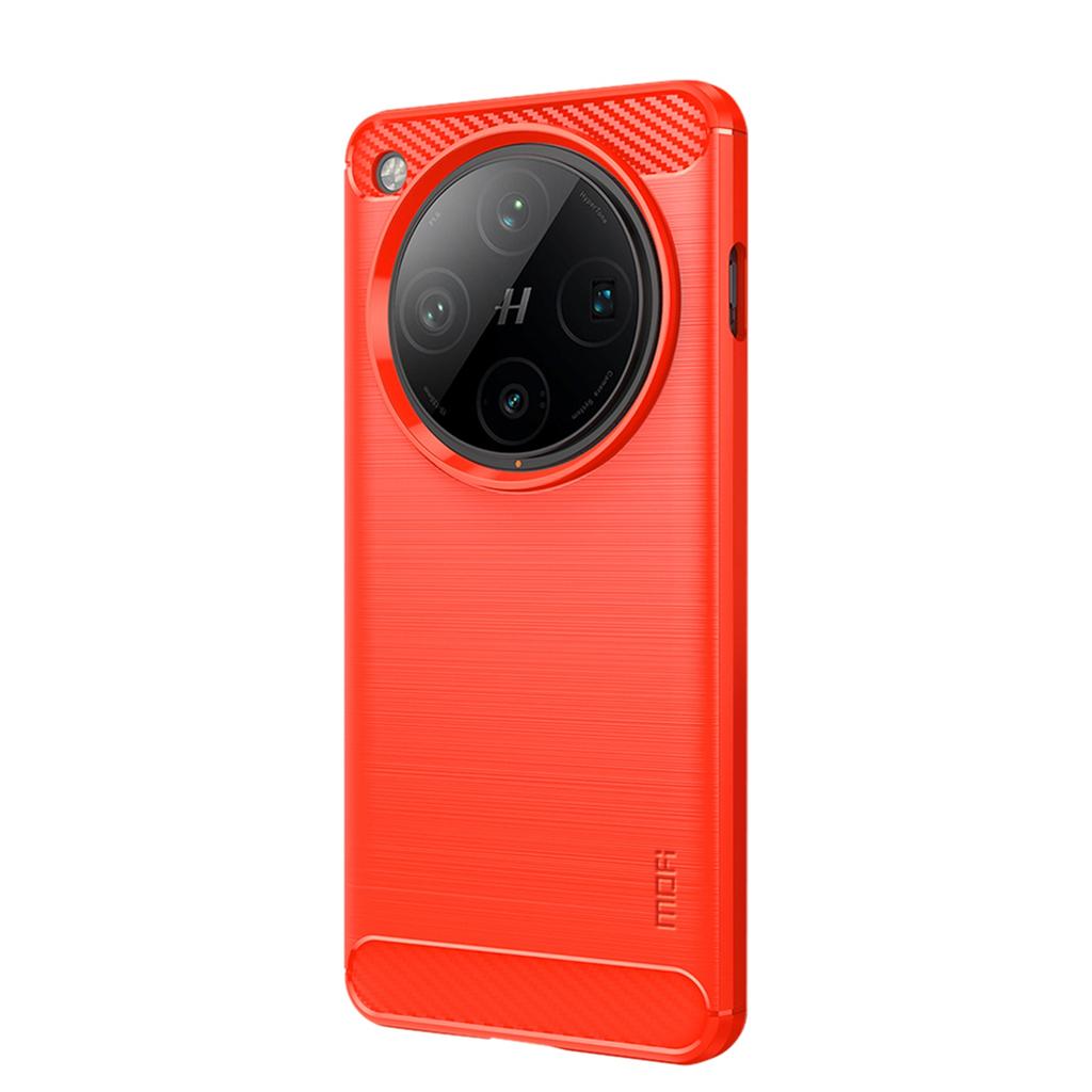 For Oppo Find X8 Pro 5G Back Cover MOFI Brushed Texture Carbon Fiber Soft TPU Case