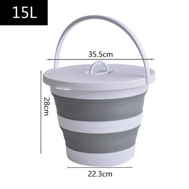 Seau d'eau pliable en silicone portable: Épaissi, Petit, pour la Pêche, la Collecte sur la Plage, le Lavage des Mains et la Collecte d'Eau