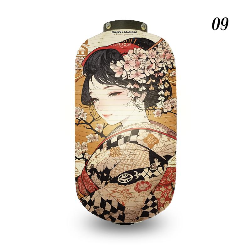 Traditional Style Cloth Lantern Japan Ukiyo-e Geisha Painting Lanterns Izakaya Sushi Shop Restaurant Party New Year Decoration