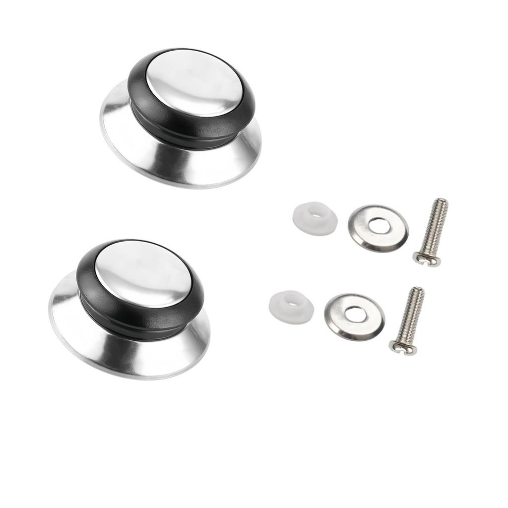 Set of 2 Sturdy Stainless Steel Pan Lid Knobs Easy Installion Designs Replacements for Various Pot Covers Use
