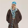CATTEE Zweifarbige Kontrastjacke mit Stehkragen - Unisex Lässig Frühling/Herbst Lockere Passform