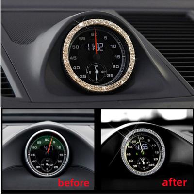 Car Console Hodiny Hodinky Time Decoration Ring Kryt Příslušenství pro Porsche 911 Cayenne Panamera Macan Boxster