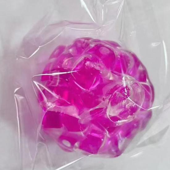 Balle Anti-Stress Croquante Remplie de Billes Soulagement de l'Anxiété Formable Balle à Presser Jouet Sensoriel Portable Voyage Moulable Balle Transparente Pincer Jouet Fidget