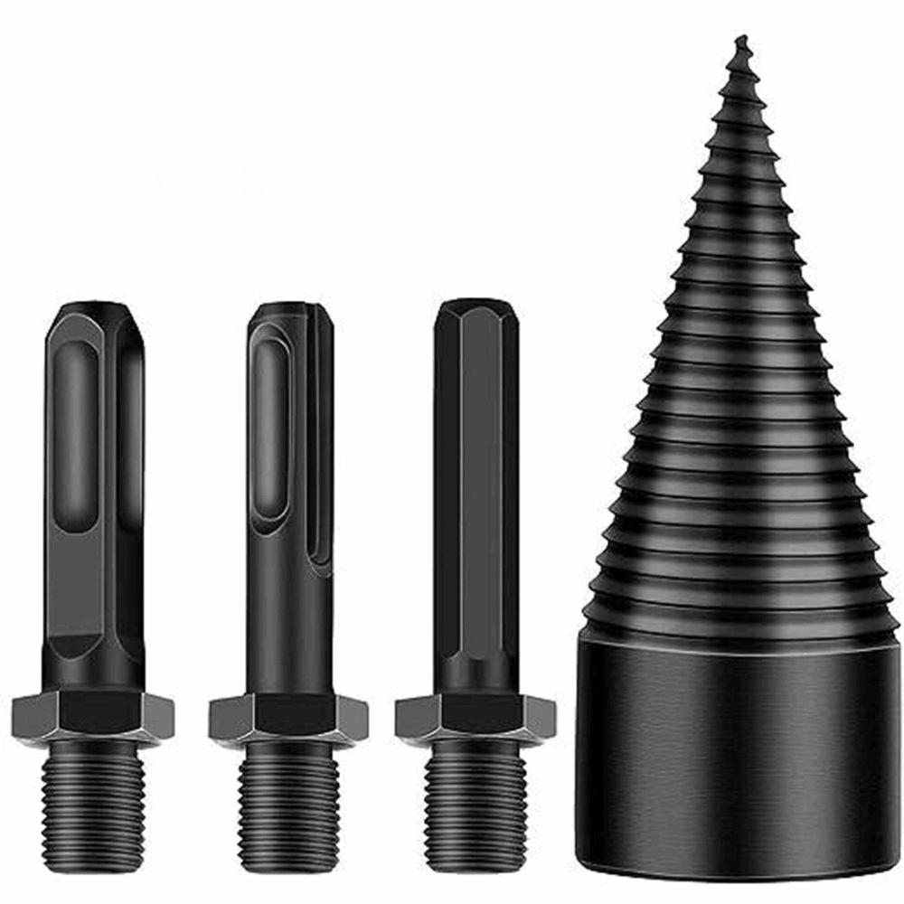 4 piezas Broca Cono Divisor de Troncos Hexagonal Taladro de Alta Resistencia Perforación de Alta Resistencia